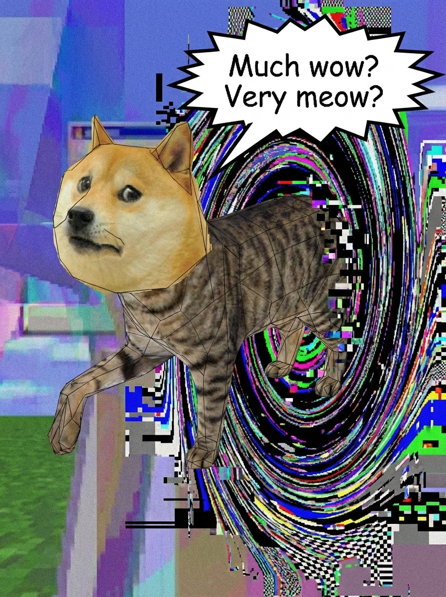 Much wow? Very meow? - Glitchy vortex scene
